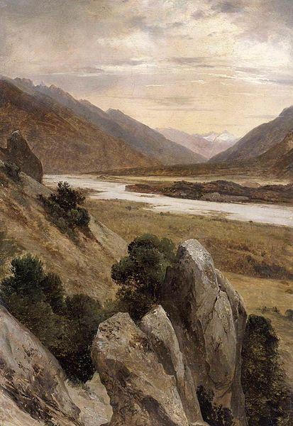 Alexandre Calame Mountainous Riverscape